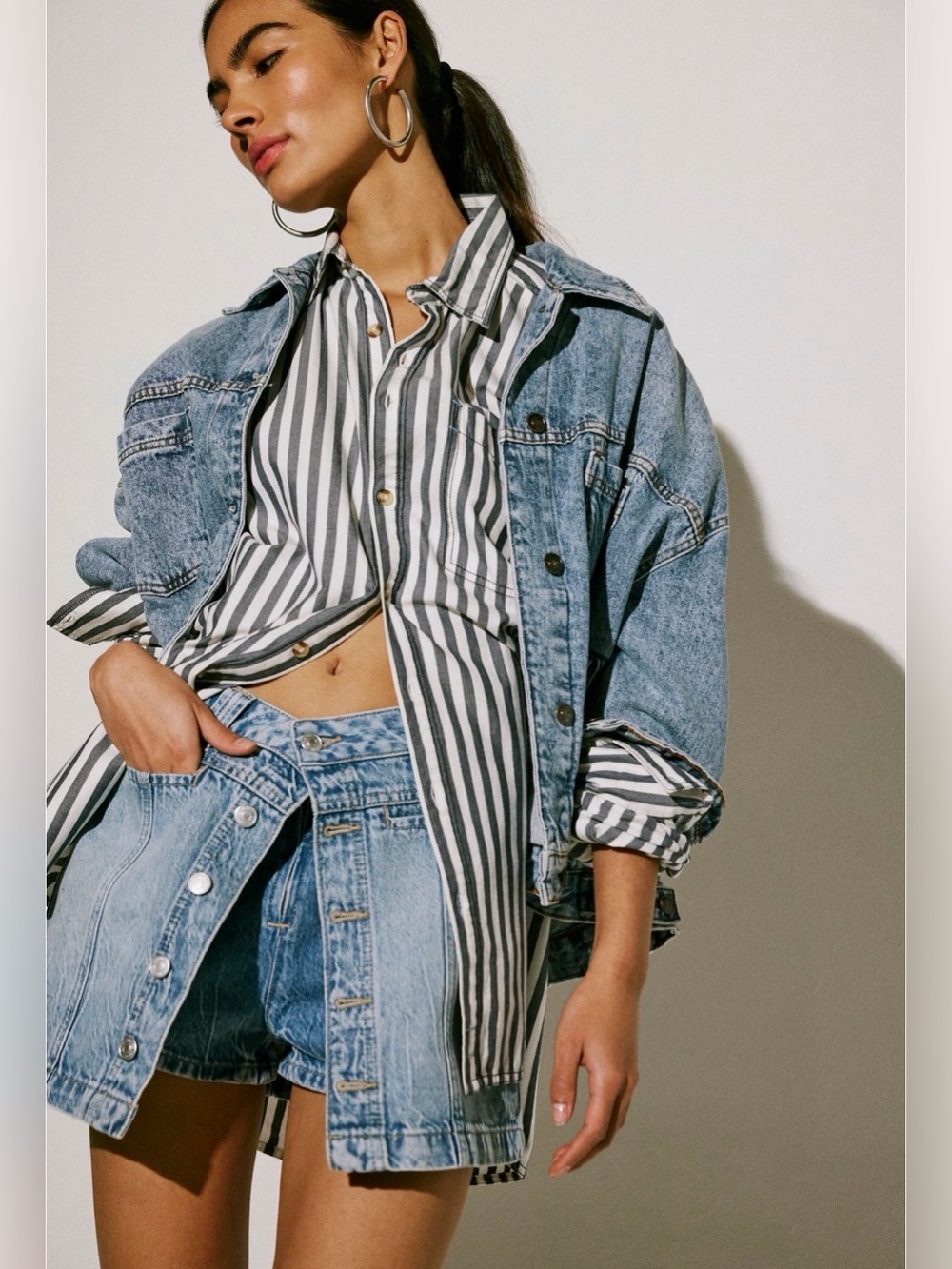 Free People Denim Skort in Midnight Sun